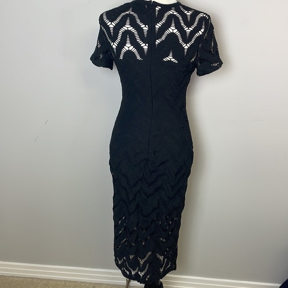 Twenty Black Short Sleeve Midi Dress Sz Sm - Picture 3 of 4
